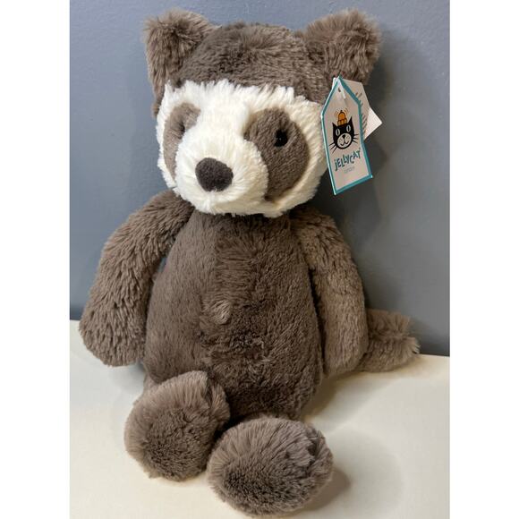 NWT RETIRED Jellycat Bashful Raccoon - Picture 1 of 5